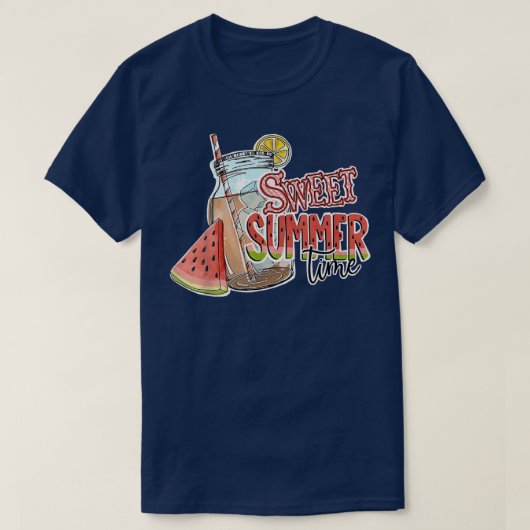 キュートスウィート夏期スイカ夏バケーションB Tシャツ (デザイン正面)