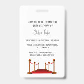 キュートスウィート16バスベリーアクセス招待状VIP バッジ (裏面)