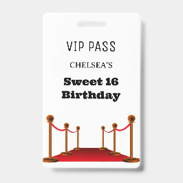 キュートスウィート16バスベリーアクセス招待状VIP バッジ