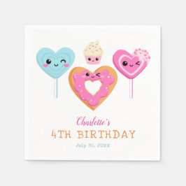 キュートスウィート&トリートお祝いバースデーパーティー スタンダードカクテルナプキン