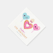 キュートスウィート&トリートお祝いバースデーパーティー スタンダードカクテルナプキン (角)