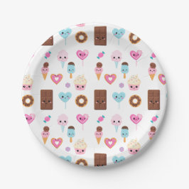 キュートスウィート&トリートお祝いバースデーパーティー ペーパープレート