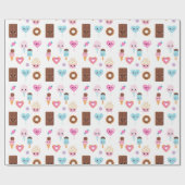 キュートスウィート&トリートお祝いバースデーパーティー ラッピングペーパー (フラット)