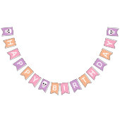 キュートスカルパステルハロウィーンハッピーバースデー バンティングフラッグ (全)