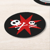 キュートスカルラウンド紙コースター ラウンドペーパーコースター (アングル)