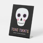 キュートスカル有毒トリートパステルハロウィーン 台座サイン (正面)