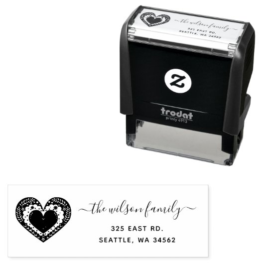 キュートスカンジナビアハート北欧差出人住所 セルフインキングスタンプ (インサイチュ)