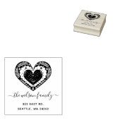 キュートスカンジナビアハート北欧差出人住所 ラバースタンプ (押印)