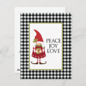 キュートスカンジナビア格言バッファロープレイドホリデーカード シーズンカード (正面/裏面)