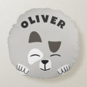 キュートスカンジナビア犬ニュートラルカスタム ラウンドクッション (正面)