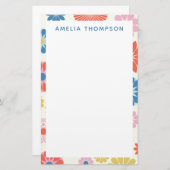 キュートスカンジボホフォーク花パーソナライズされた柄 便箋 (正面/裏面)