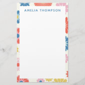 キュートスカンジボホフォーク花パーソナライズされた柄 便箋 (正面)