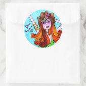 キュートスキニーテキサス州女性のカーボーイイーハウ ラウンドシール (バッグ)