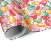 キュートスクイズ甘いキャンディハート ラッピングペーパー (ロールコーナー)