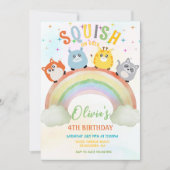 キュートスクシュマロ誕生日招待状 招待状 (正面)