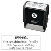 キュートスクリプト&ブ素朴ランチファミリー差出人住所 セルフインキングスタンプ (インサイチュ)