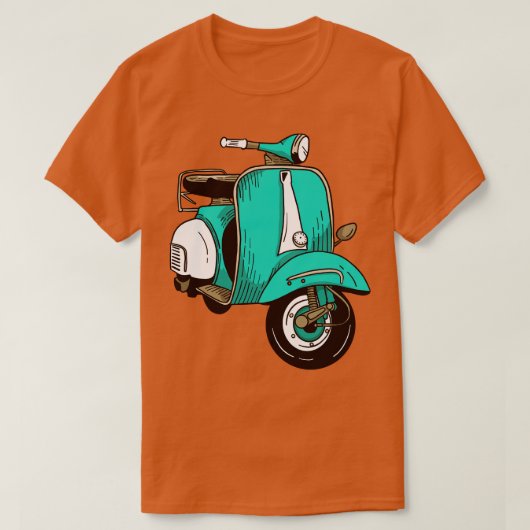 キュートスクーターイラストレーション Tシャツ (デザイン正面)