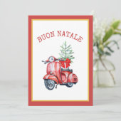 キュートスクーターブオンナターレホリデーグリーティング サンキューカード (スタンド正面)