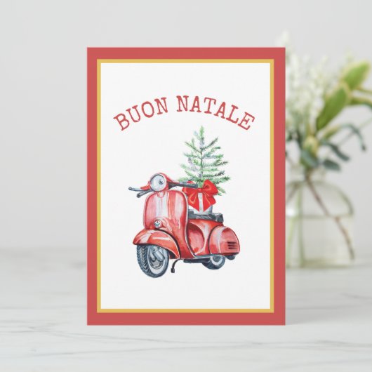 キュートスクーターブオンナターレホリデーグリーティング サンキューカード (スタンド正面)