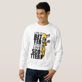 キュートスクーターヤギデザイン スウェットシャツ (正面フル)