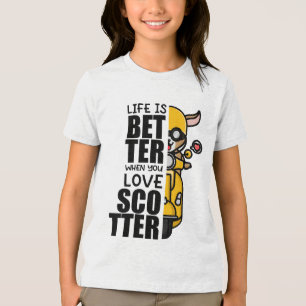 キュートスクーターヤギデザイン トライブレンドTシャツ