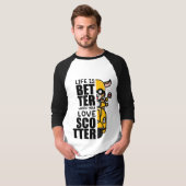 キュートスクーターヤギデザイン Tシャツ (正面フル)