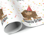 キュートスクーチー誕生日ビッグフット ラッピングペーパー (ロールコーナー)