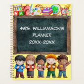 キュートスクールウォーターカラーシャルボード文字先生プラ プランナー手帳 (正面)