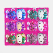 キュートスクールガールベビー子猫フリースブランケット フリースブランケット (正面(横))