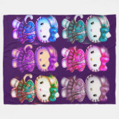 キュートスクールガールベビー子猫マゼンタフリースブランケット フリースブランケット (正面(横))