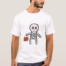 キュートスケルトンのトリック・オア・トリートハロウィン メンズ Tシャツ