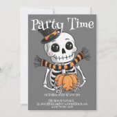 キュートスケルトンイラストレーションパーティの招待状 招待状 (正面)