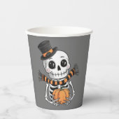 キュートスケルトンイラストレーション紙カップ 紙コップ (正面)