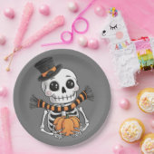 キュートスケルトンイラストレーション紙プレート ペーパープレート (パーティー)