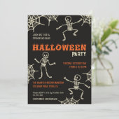 キュートスケルトンブラックハローウィンパーティ 招待状 (スタンド正面)