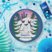 キュートスケートで滑るペンギンスノー紙プレート ペーパープレート (パーティー)