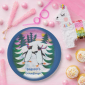 キュートスケートで滑るペンギンスノー紙プレート ペーパープレート (パーティー)