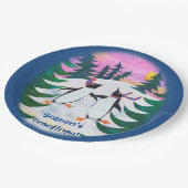 キュートスケートで滑るペンギンスノー紙プレート ペーパープレート (アングル)