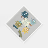 キュートスケートボードモンスターズパーソナライズされた誕生日 スタンダードランチョンナプキン (角)