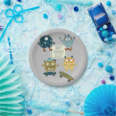 キュートスケートボードモンスターズパーソナライズされた誕生日 ペーパープレート (パーティー)