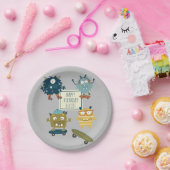 キュートスケートボードモンスターズパーソナライズされた誕生日 ペーパープレート (パーティー)