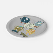 キュートスケートボードモンスターズパーソナライズされた誕生日 ペーパープレート (アングル)