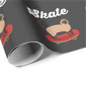 キュートスケートボード猫好きスケートボードファン ラッピングペーパー (ロールコーナー)