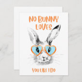 キュートスタイリッシュおもしろいイースターバニー シーズンカード (正面/裏面)
