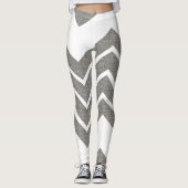 キュートスタイリッシュシェブロンのジグザグパターン編集可能カラー レギンス (正面)
