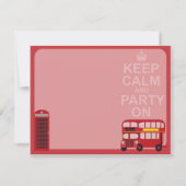 キュートスタイリッシュロンドンパーティー 招待状 (裏面)