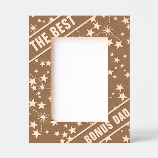 キュートスタークールおもしろいシナ最高のーザボーナスパパ レーザー彫刻フレーム (正面)