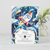 キュートスターズロケット誕生日 招待状 (スタンド正面)