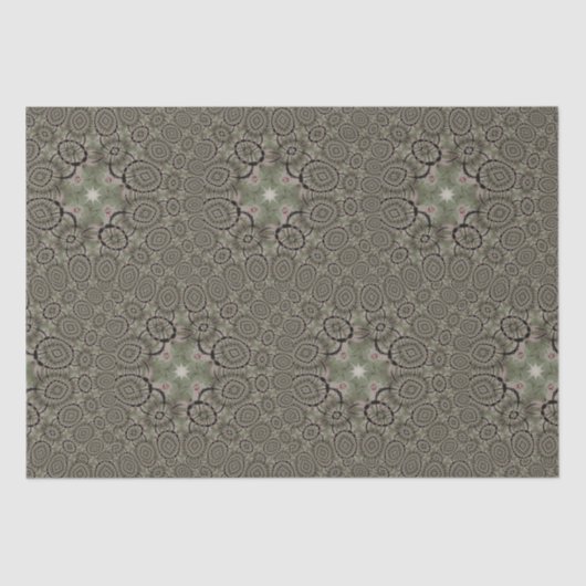 キュートスターセージグリーンアンドブラックティッシュペーパー 薄葉紙 (正面)