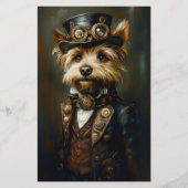 キュートスチームパンクヨークシャーテリアポートレートCJ1スクラップブック紙 (正面)